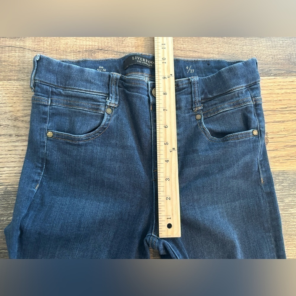 Liverpool Jeans The Slim Straight Leg Pull On in Griffith SPR DK Mid Rise Size 4 - Picture 12 of 13